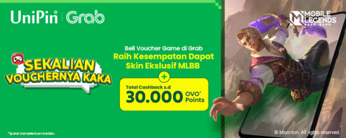 Beli Voucher Game di Aplikasi Grab dan Dapatkan Skin MLBB dan Cashback s/d 30.000 OVO Points!